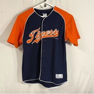 Detroit Tigers Jersey Mens Large Navy MLB Baseball Button Front 2000s